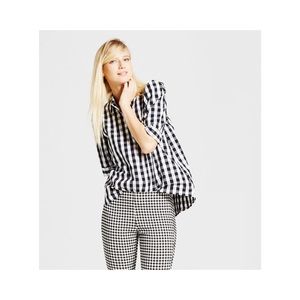 3/4 Sleeve Gingham Button Down